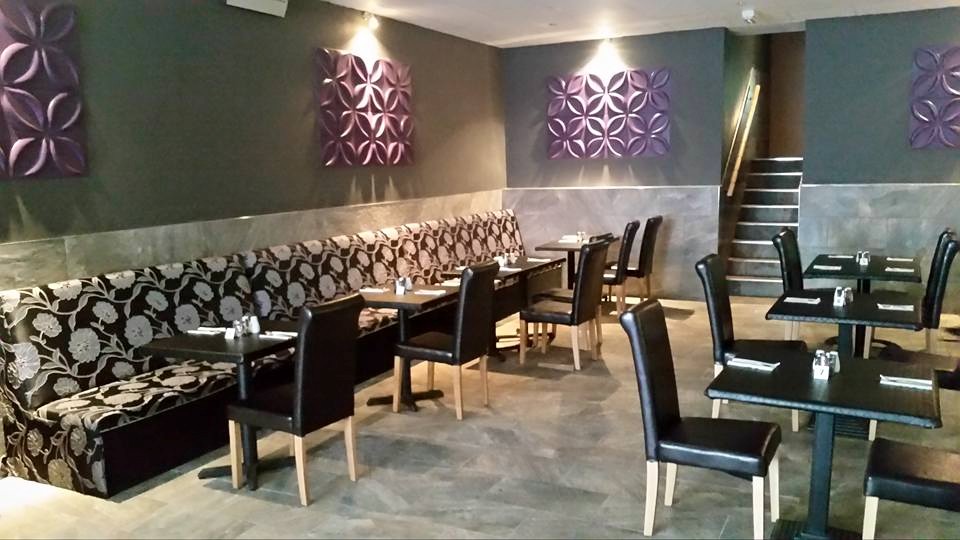 Before photo of the tables and chairs