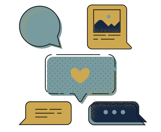 Various social media and speech icons Various social media and speech icons