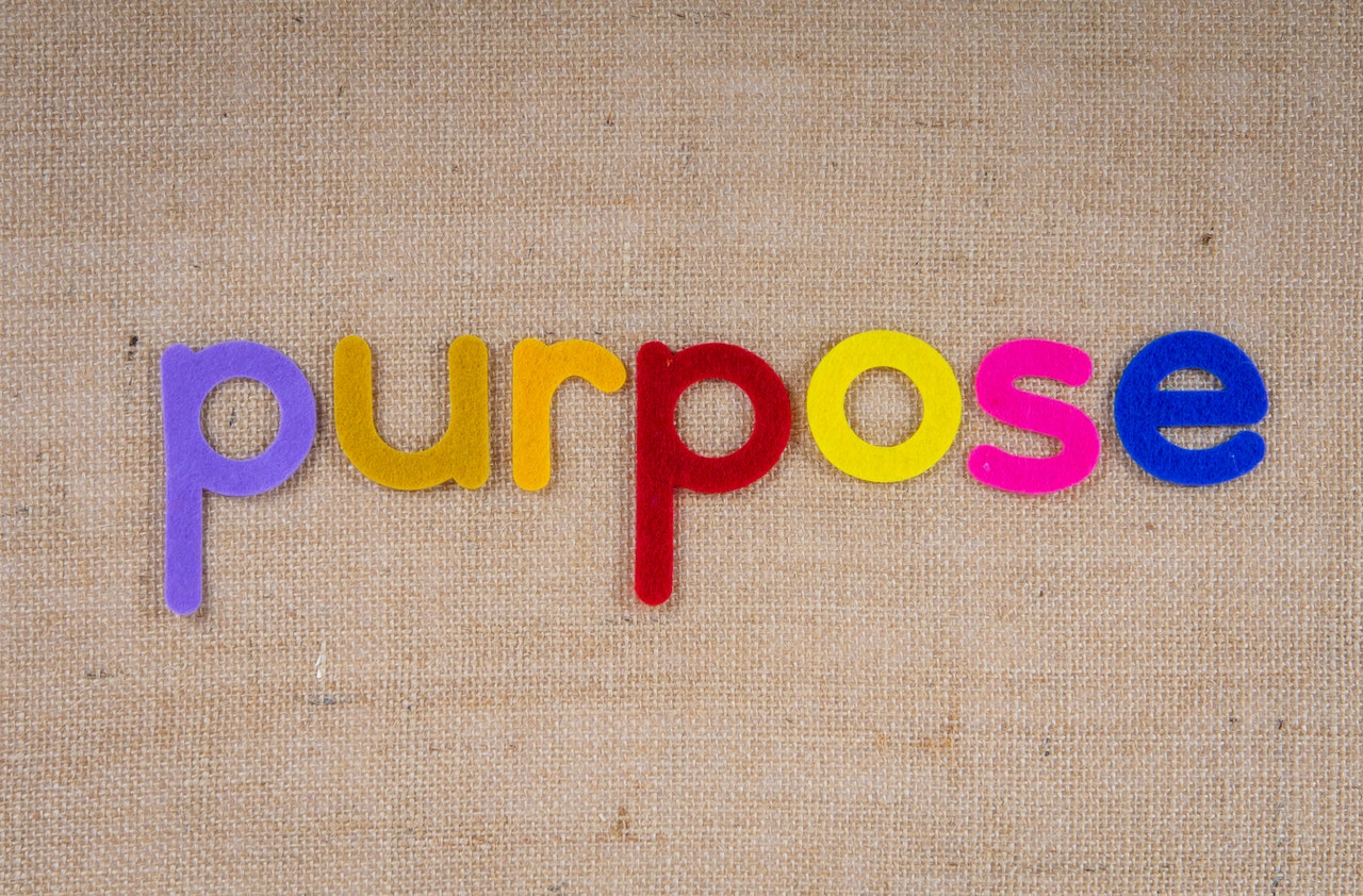 Purpose word on burlap Purpose word on burlap
