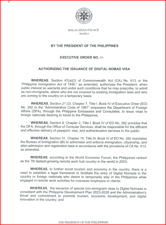 Executive Order 86 Philippinen. Office of the president Executive Order 86 Philippinen. Office of the president