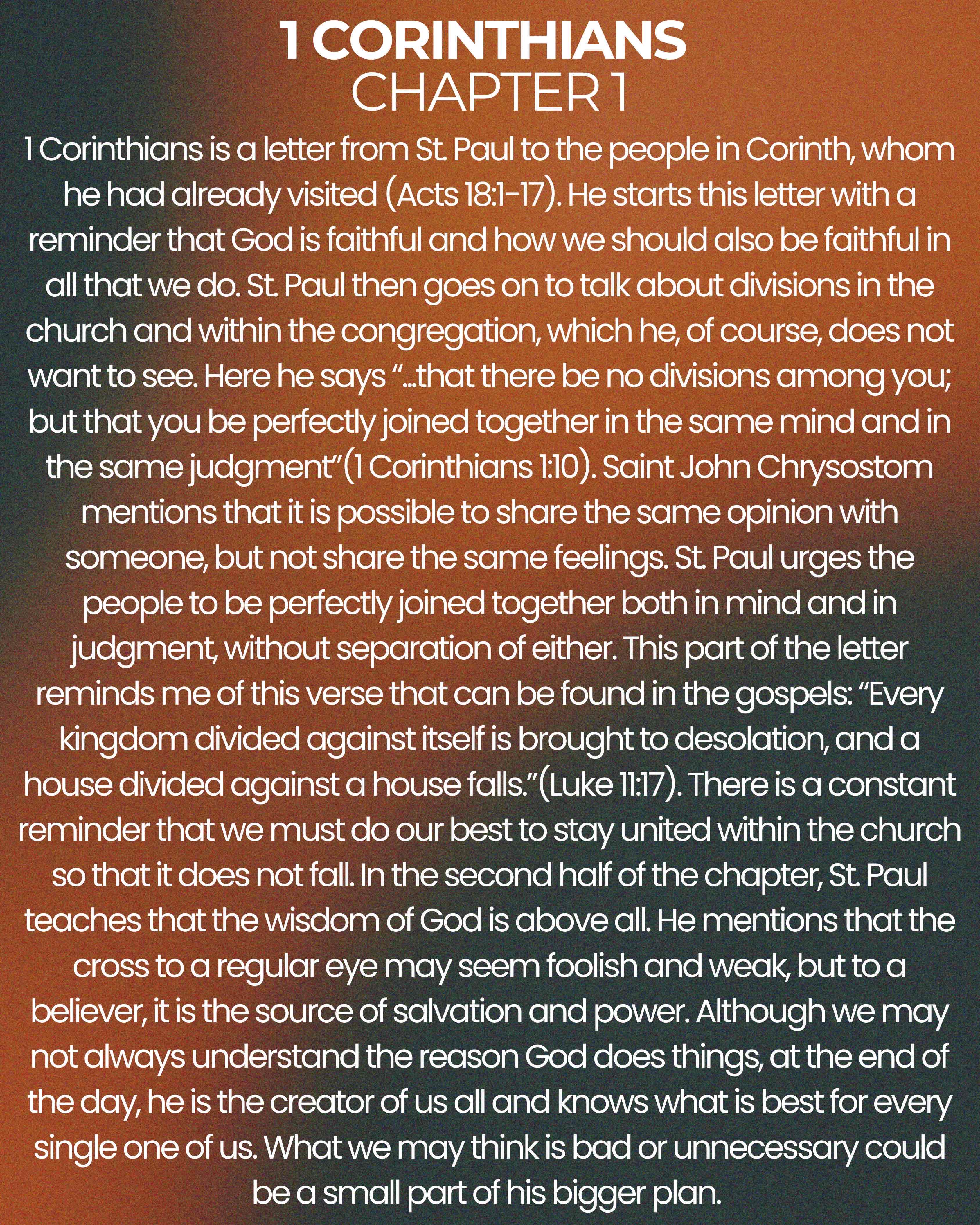 1 Corinthians Chapter 1