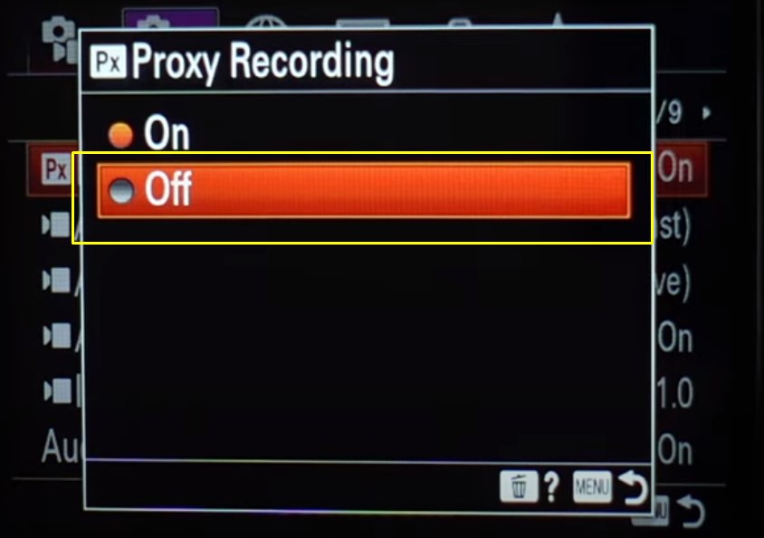 Then go to the Movie2 Page 2/9 and select Proxy Recording and make sure to turn it OFF. 