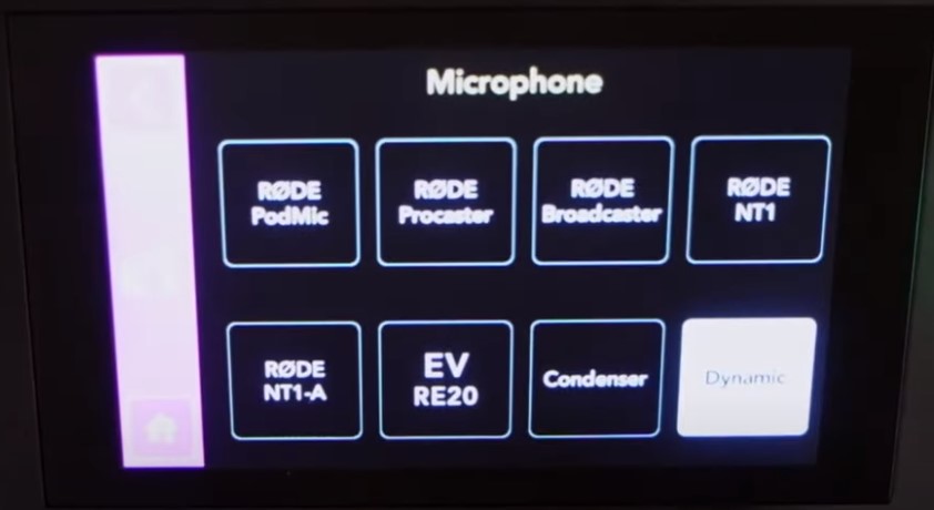 the Microphone option, you'll want to select Dynamic as the microphone choice.