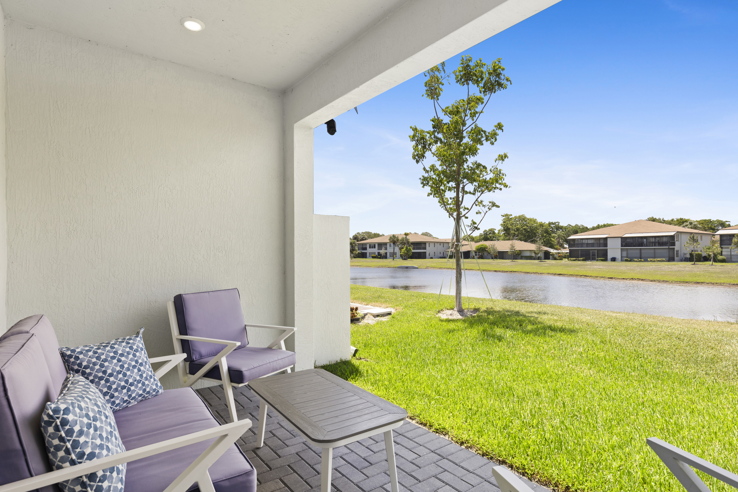 Lake views from patio in delray trails home, 5697 graceful way, Delray Beach florida