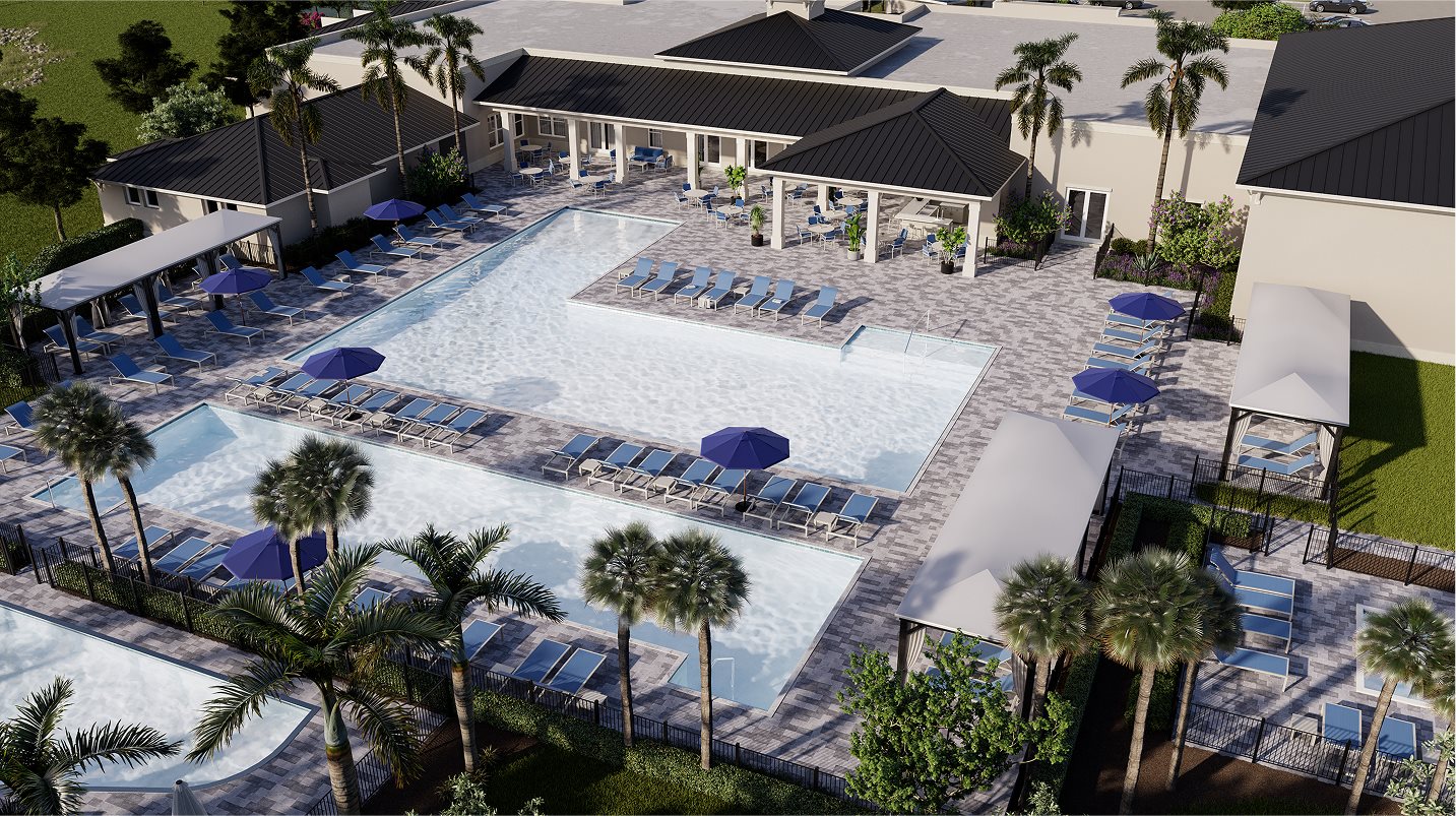 resort style pool and spa amenities, delray trails, Delray Beach Florida homes for sale