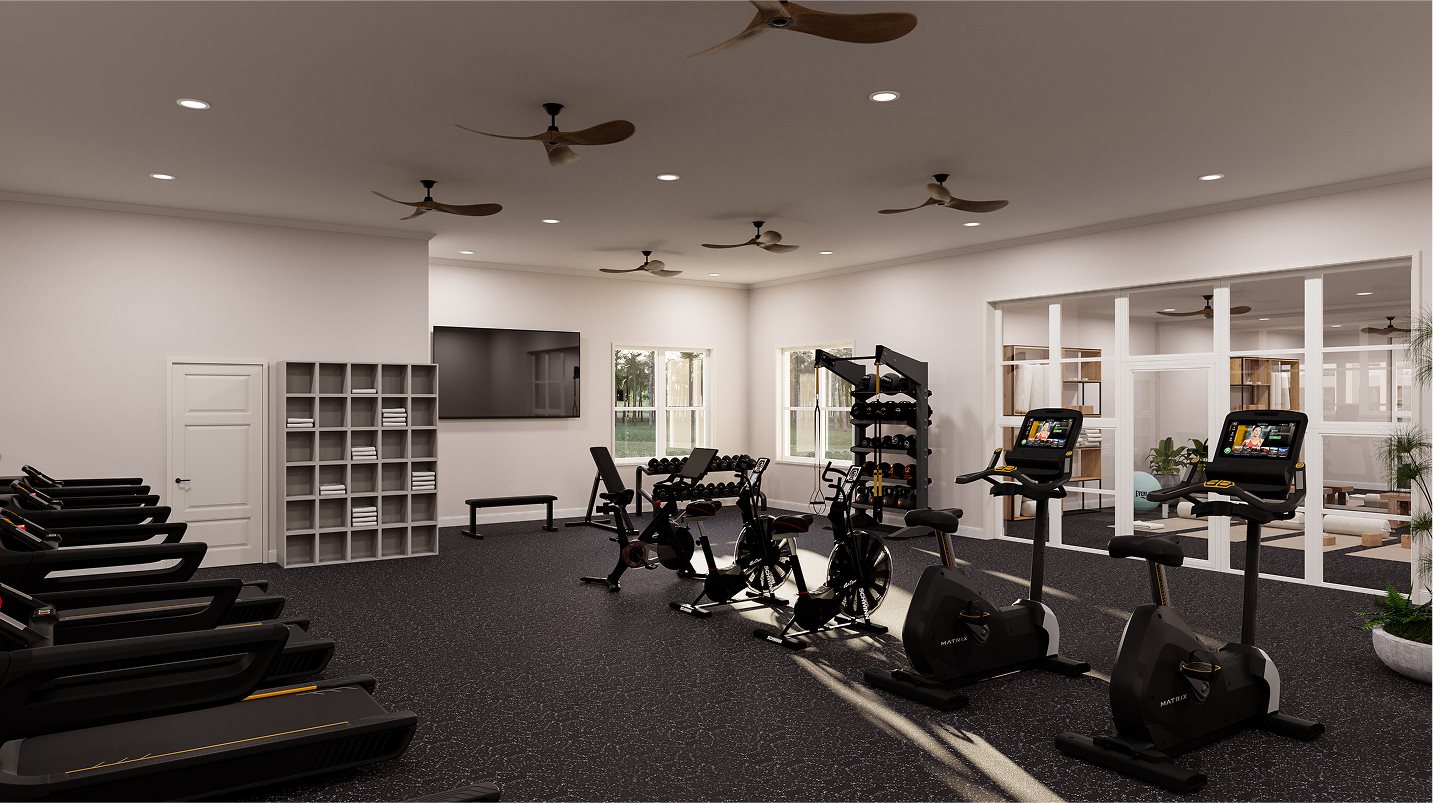 Sports facilities, exercise room, fitness center in delray trails, resort style amenities in Delray Beach florida