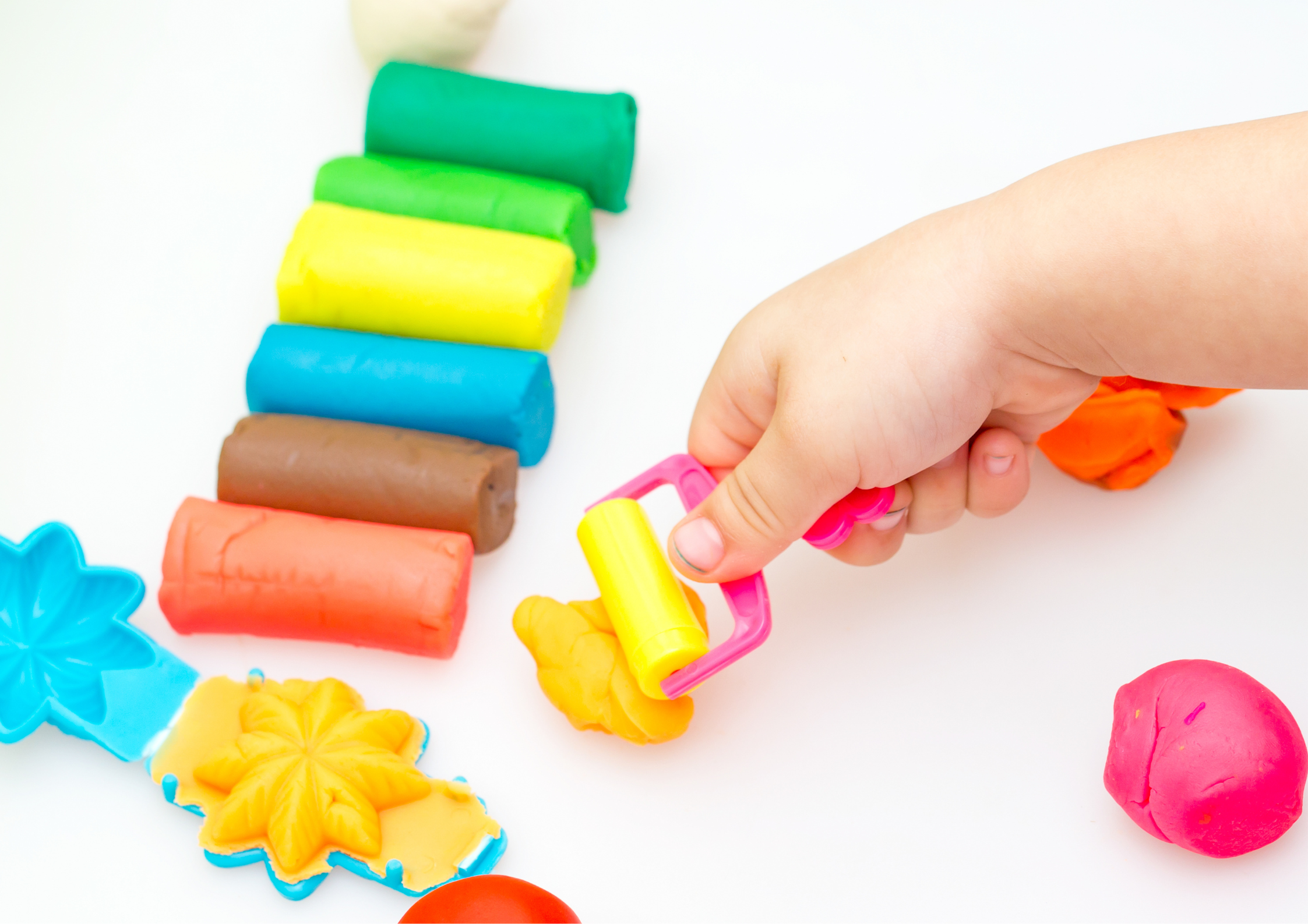 Play-dough station with various tools and accessories Play-dough station with various tools and accessories