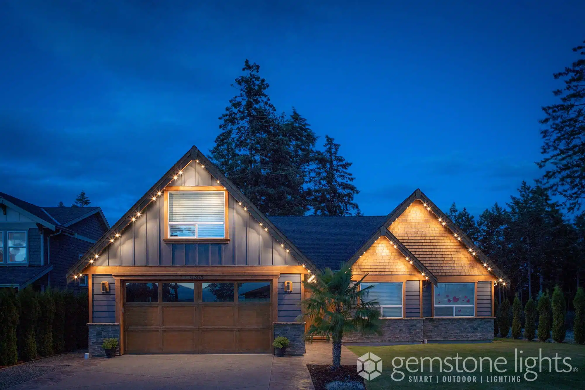 Gemstone Lights installed on a Kelowna home