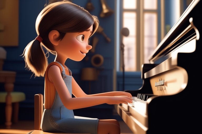 A girl playing the piano.