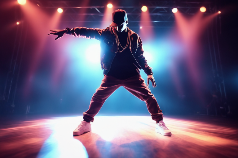 A hip hop dancer performing on stage.