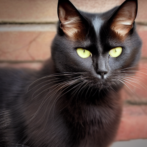 A dark-colored cat portrait.