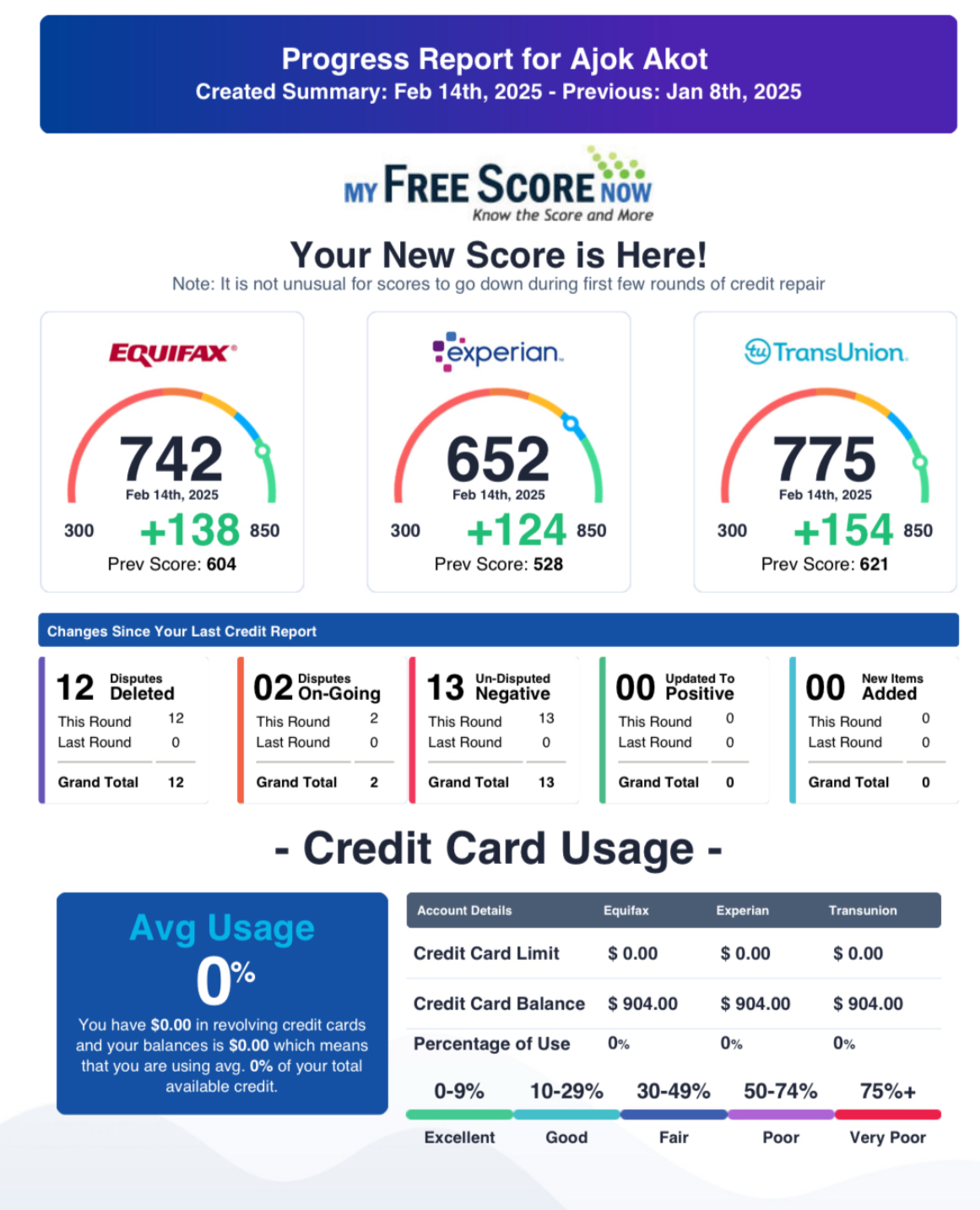Credit Report Result 22
