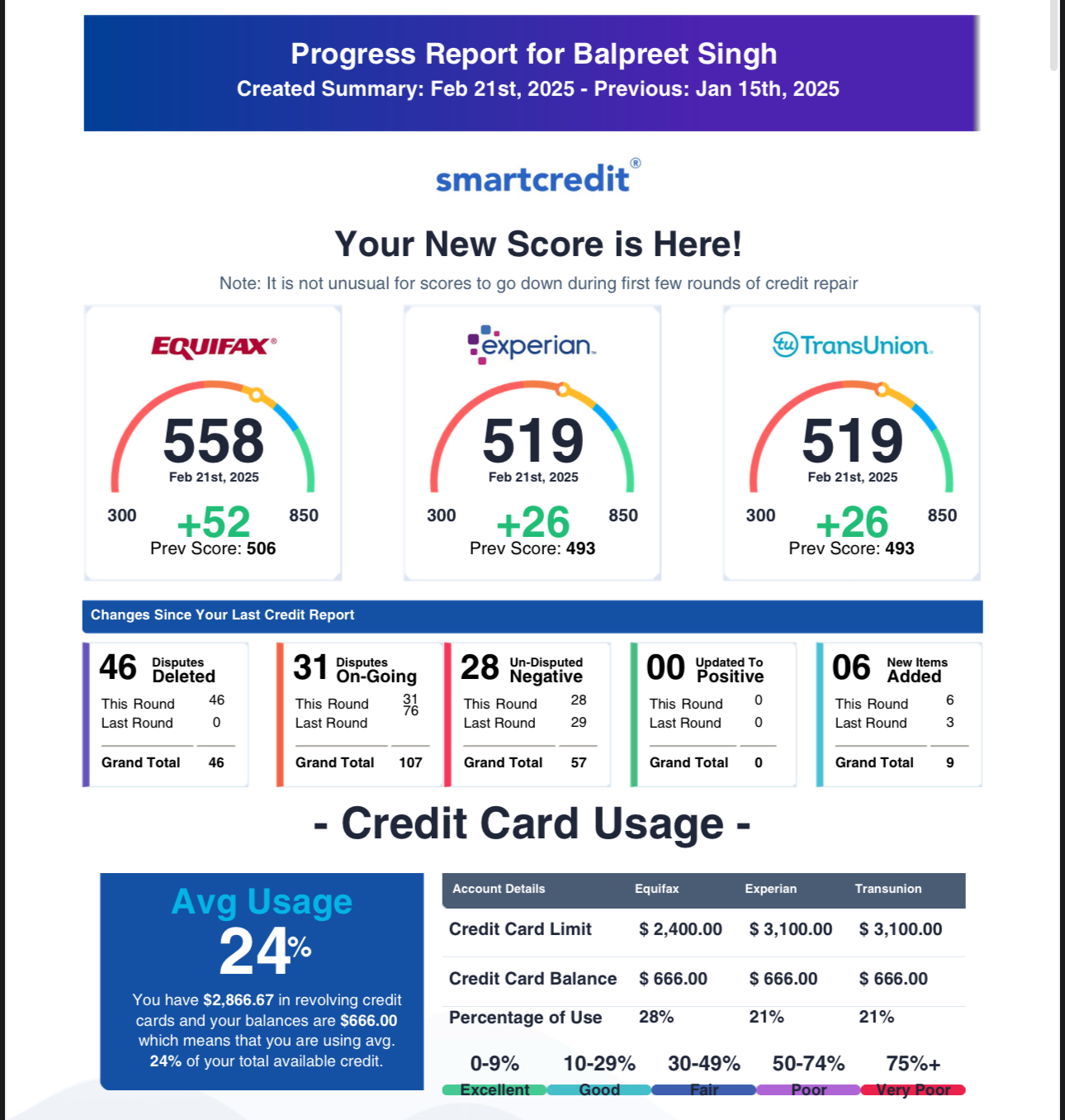Credit Report Result 11