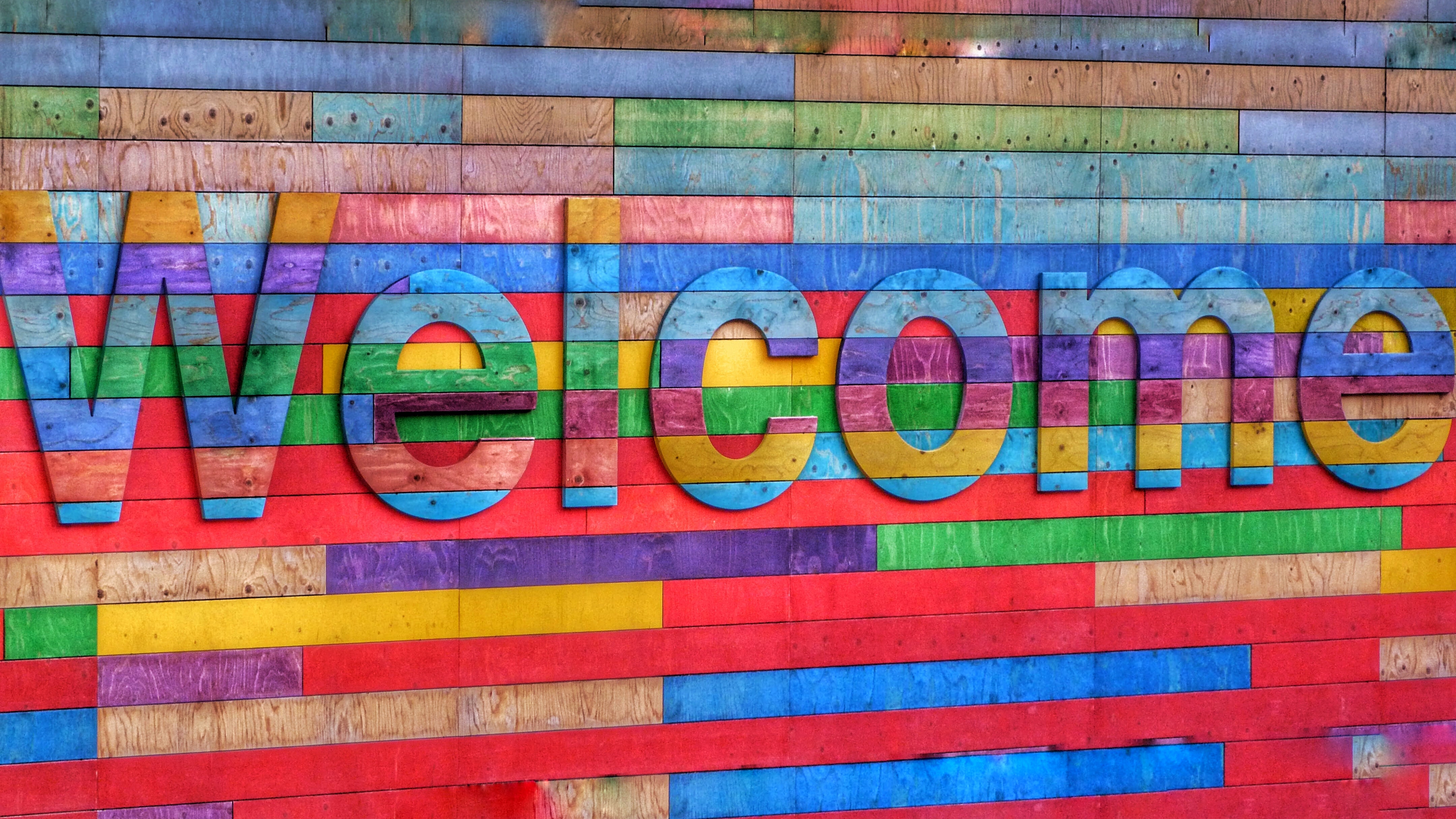 Colorful welcome sign repeated Colorful welcome sign repeated