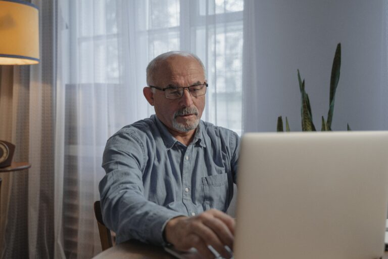 Man using a laptop