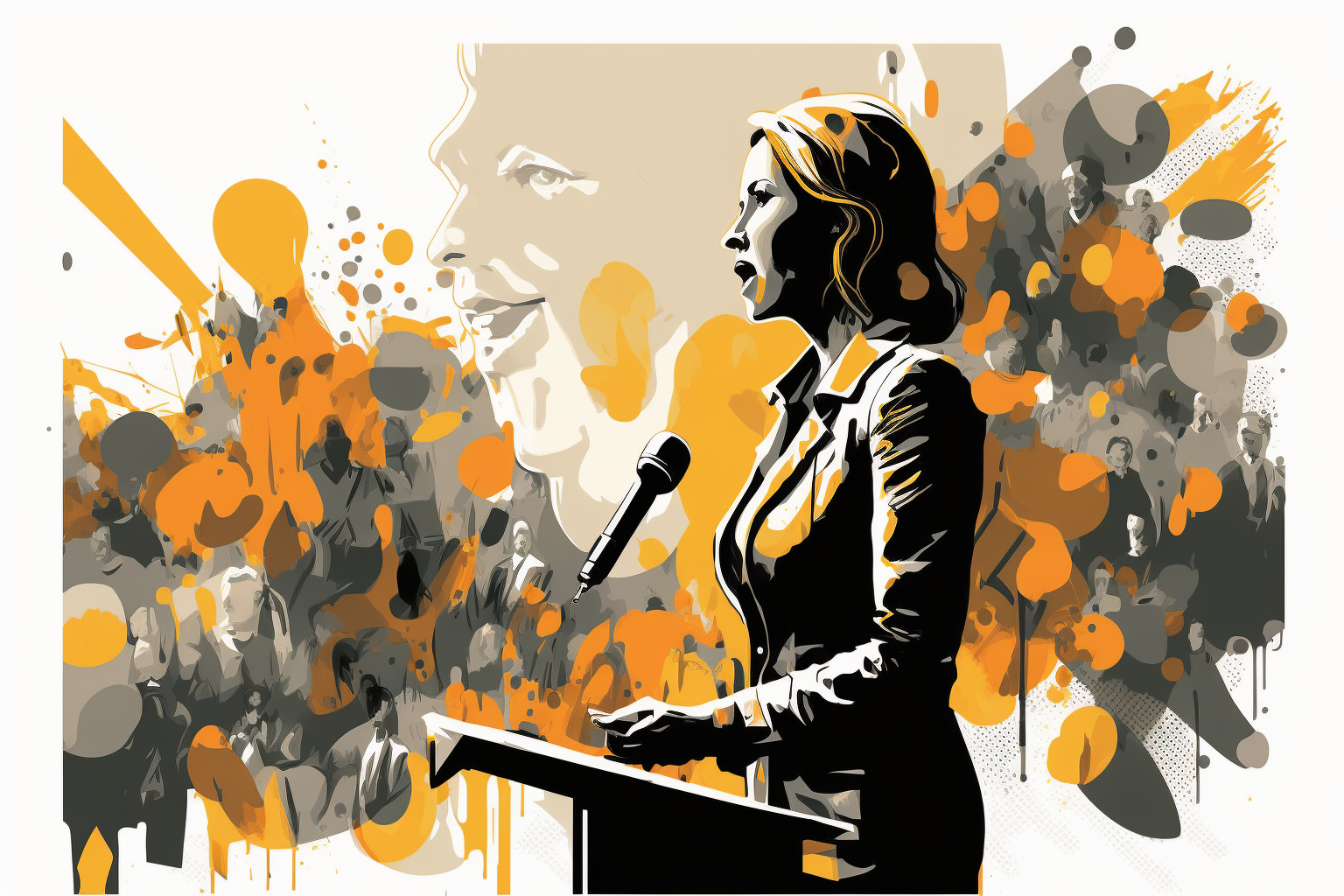 Woman making a speech Woman making a speech