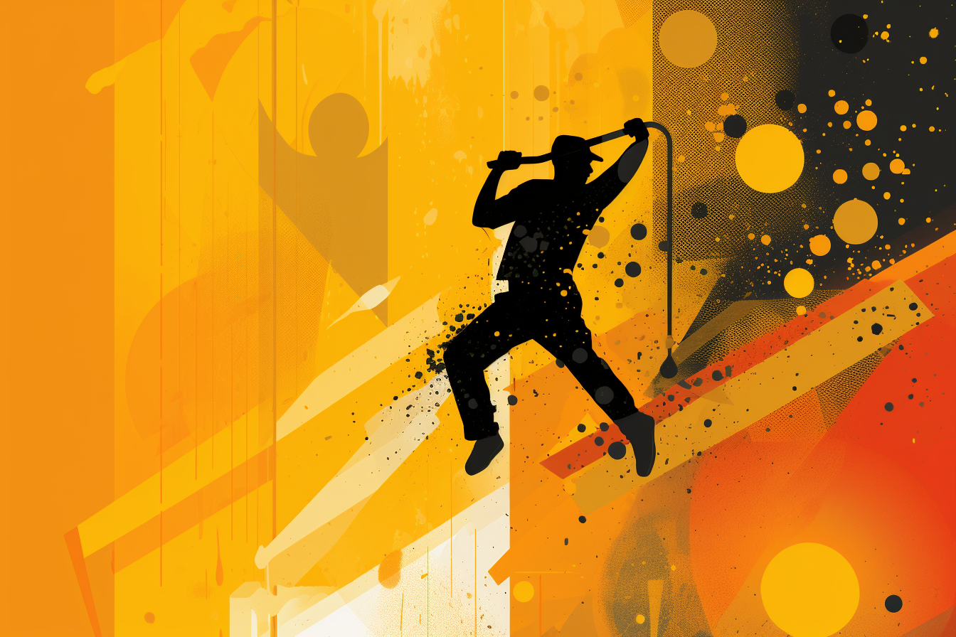 An illustration of a silhouette of a person using a lever An illustration of a silhouette of a person using a lever