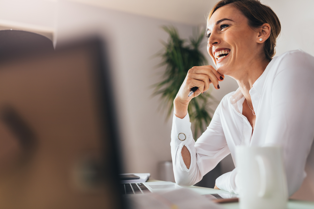 Business woman smiling Business woman smiling