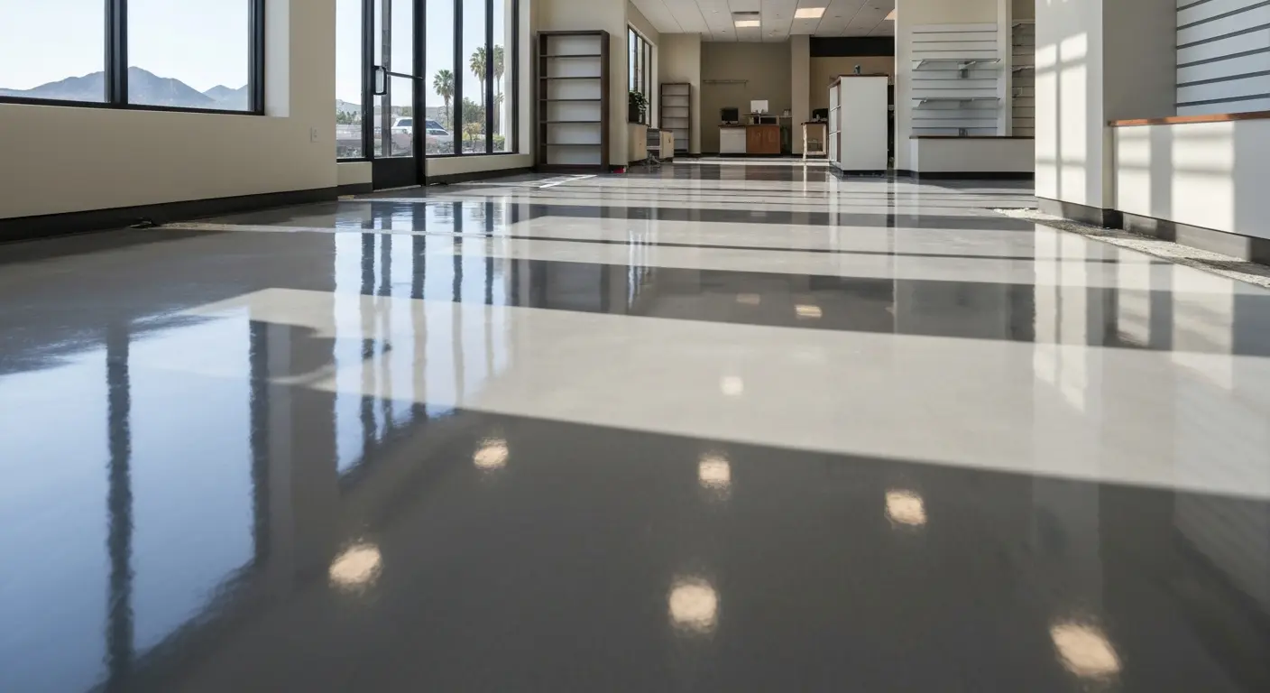 Commercial epoxy floor in Murrieta business