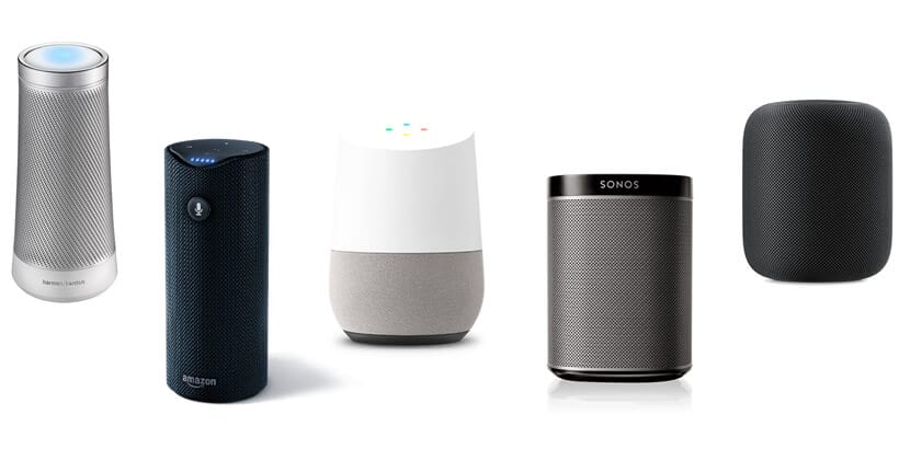 using a smart speaker to control home devices.