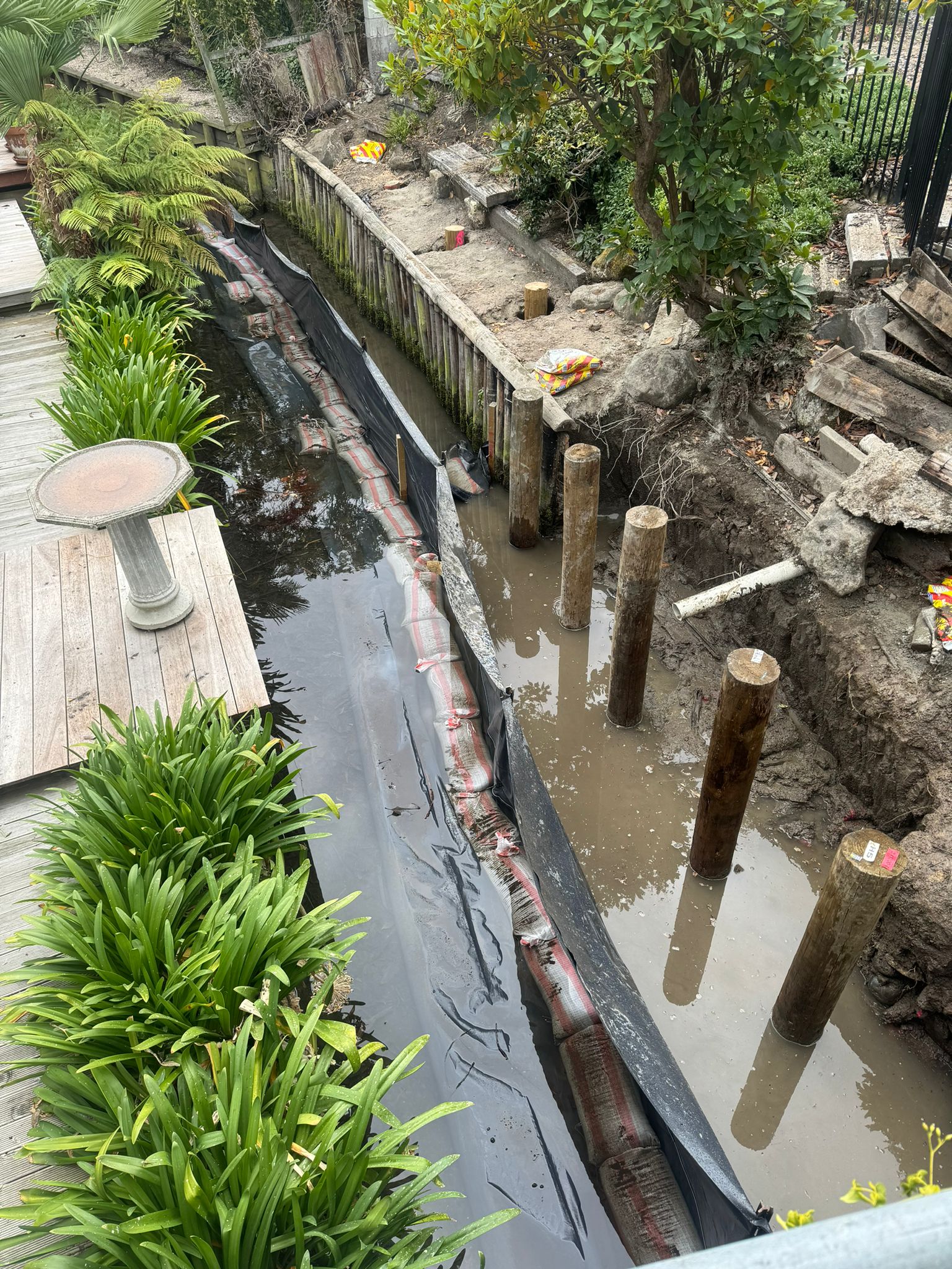 Retaining wall in construction Christchurch