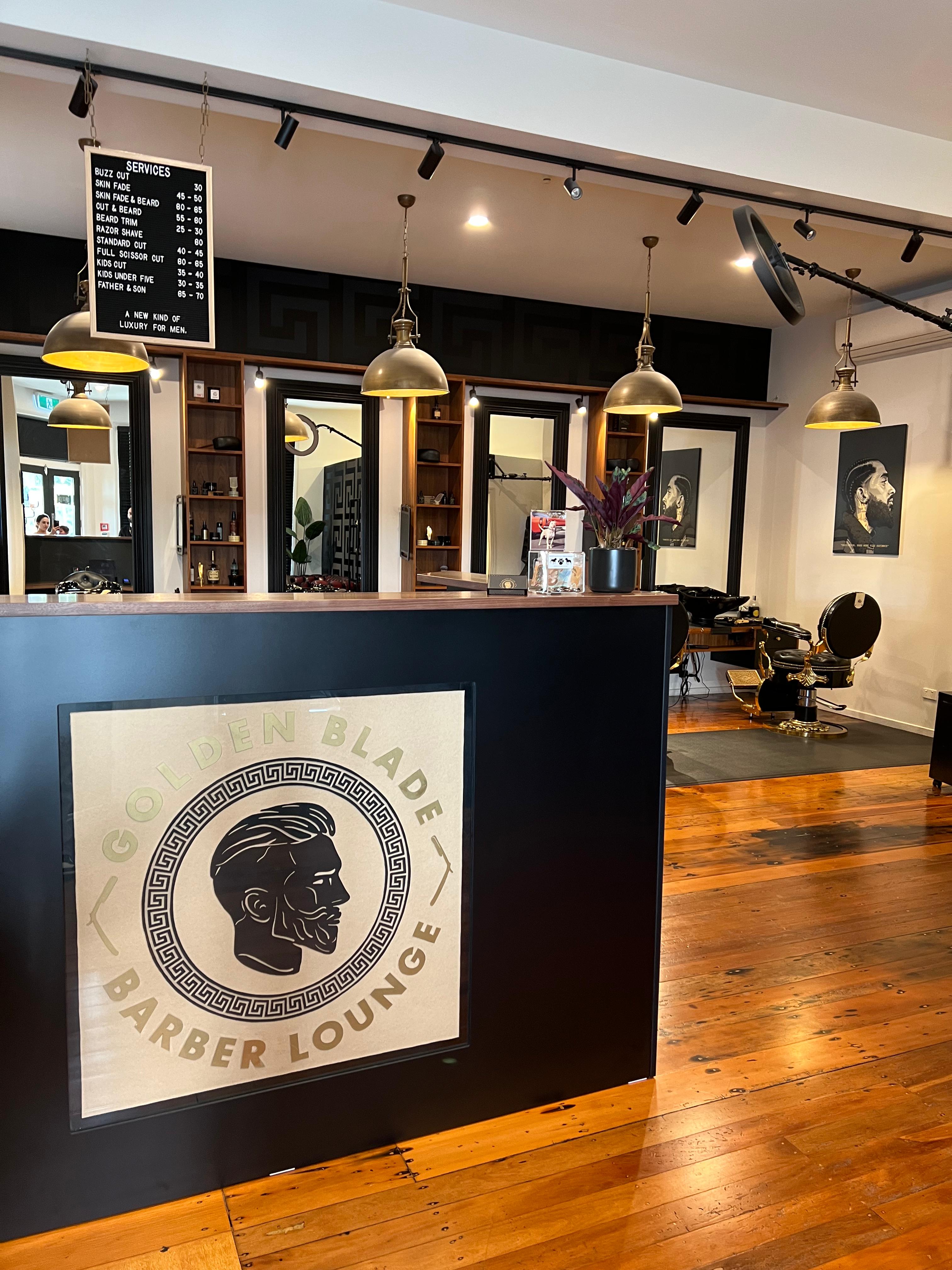 Inside Golden Blade Barber Lounge