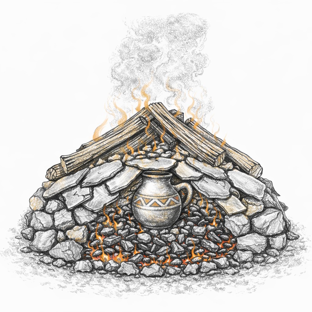 wypał dołowy, ogniskowy alternatywne metody wypału ceramiki