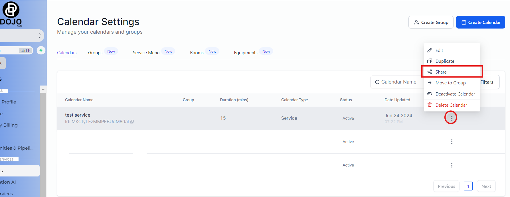 DOJODIGI Appointments feature software