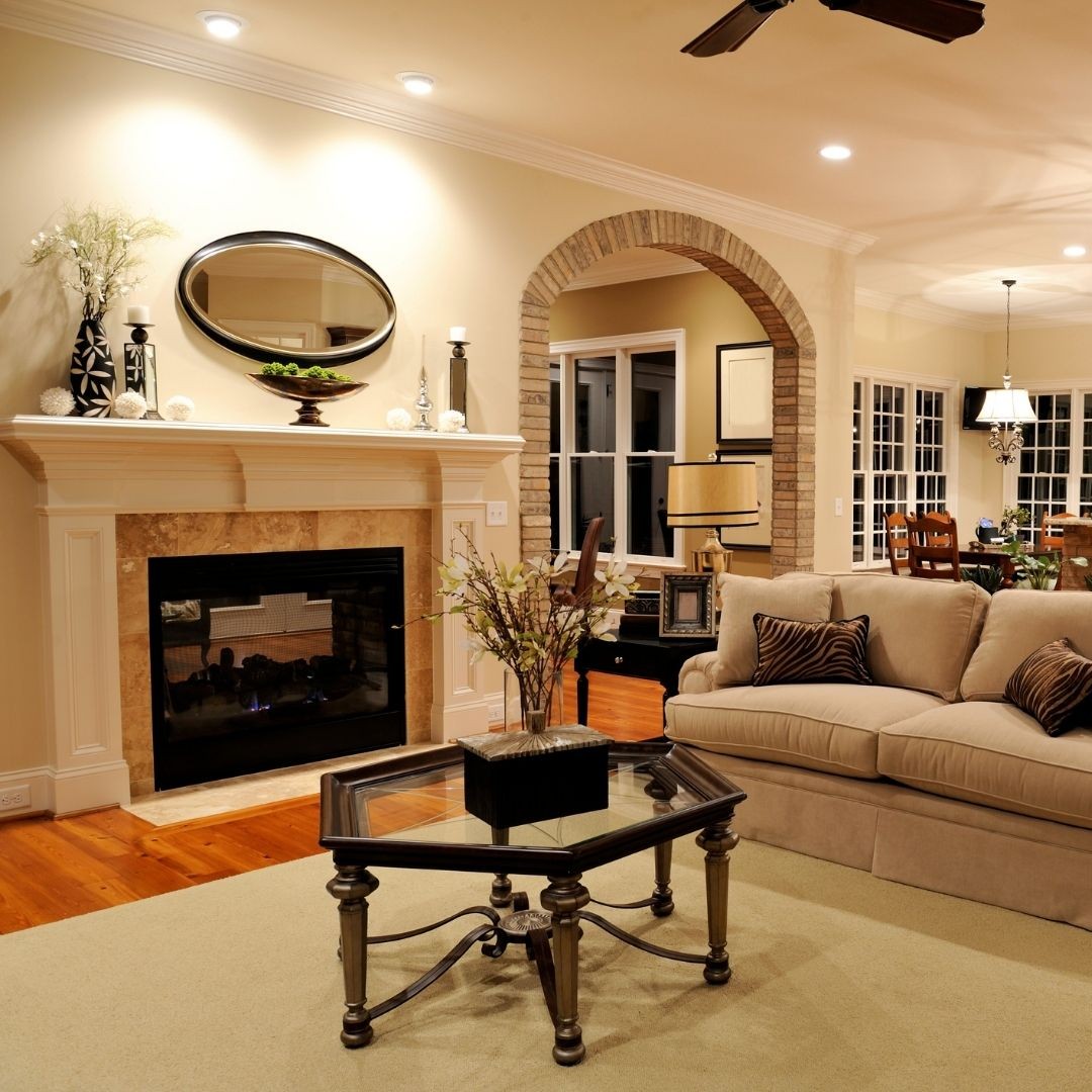 Open-concept living room and kitchen created through a home addition project in Frisco, TX