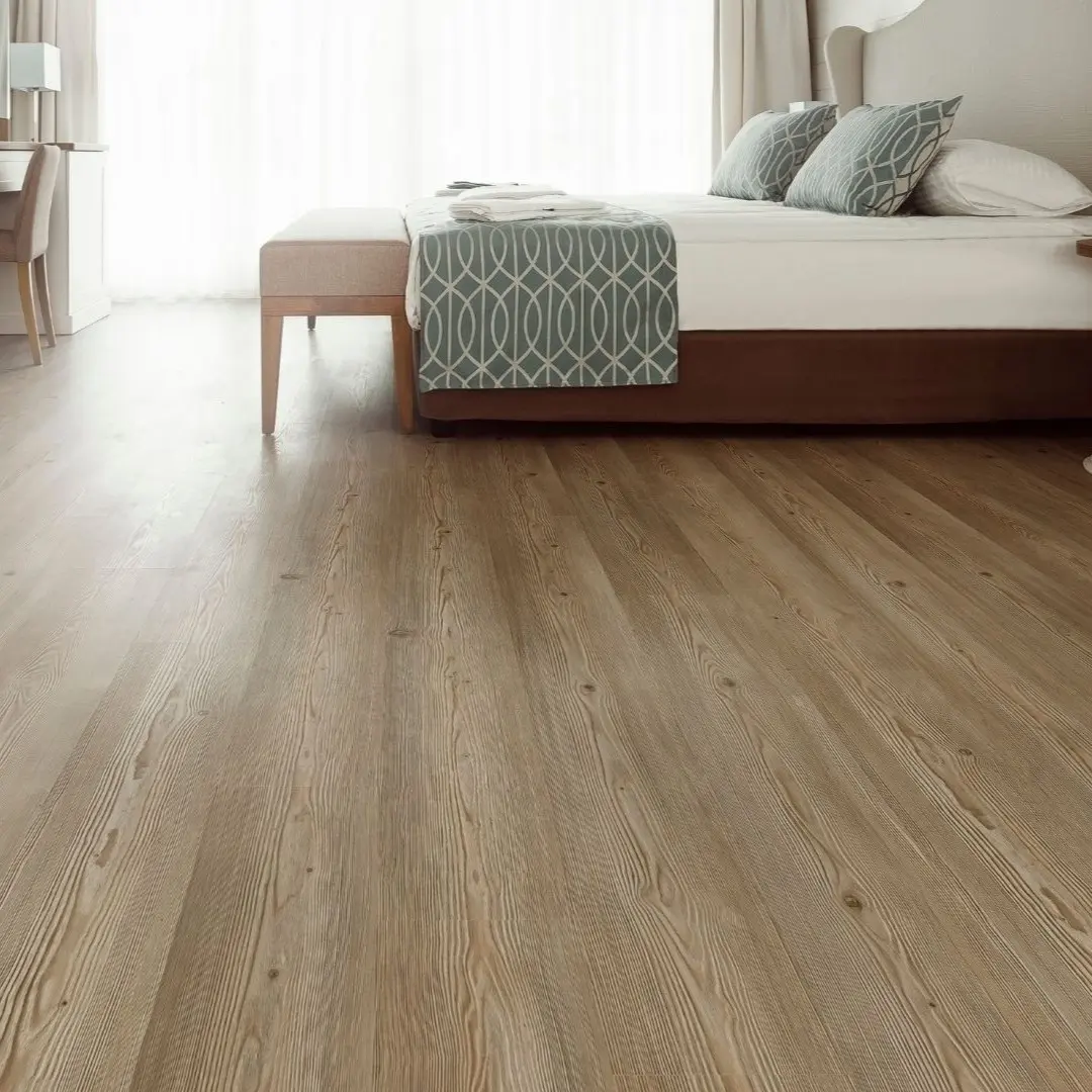 Bedroom remodel in Lewisville TX with new wood flooring and modern interior design