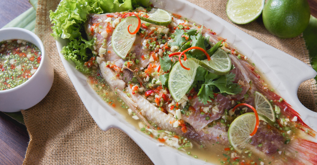 ZESTY THAI LIME AND LEMONGRASS STEAMED PANFISH DELIGHT