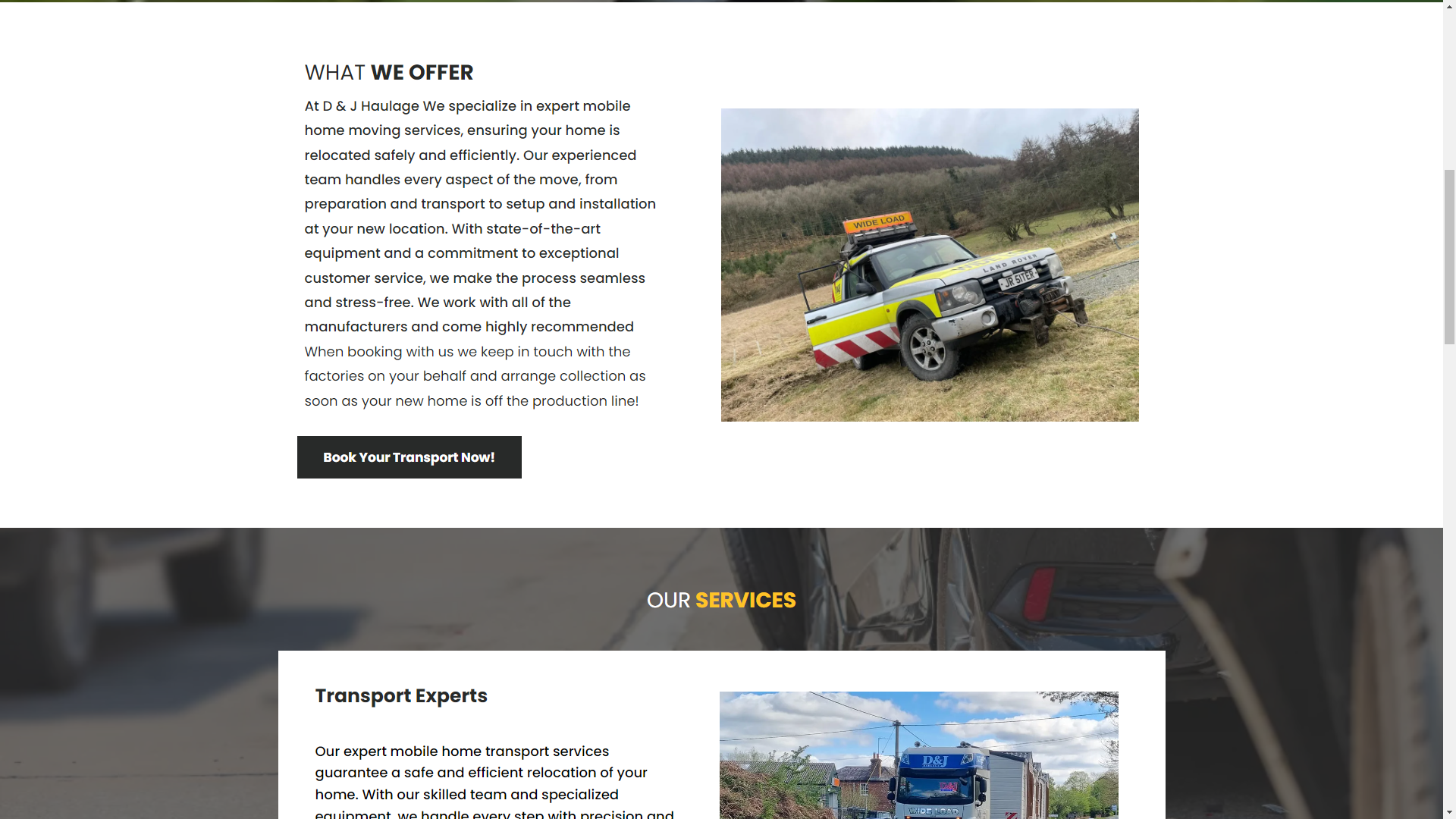 D&J Haulage Website D&J Haulage Website