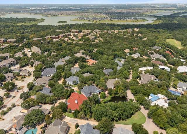 Aerial view of Euless Texas neighborhood where adult children are selling parents' homes as-is during downsizing for senior care