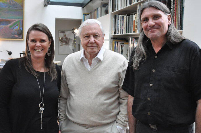 Jean and Jim Thomas with Sir David Attenborough Jean and Jim Thomas with Sir David Attenborough