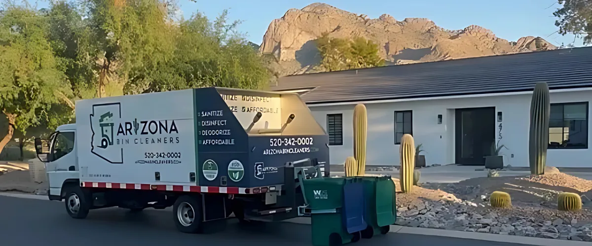 Arizona Bin Cleaners's truck giving trash can cleaning services