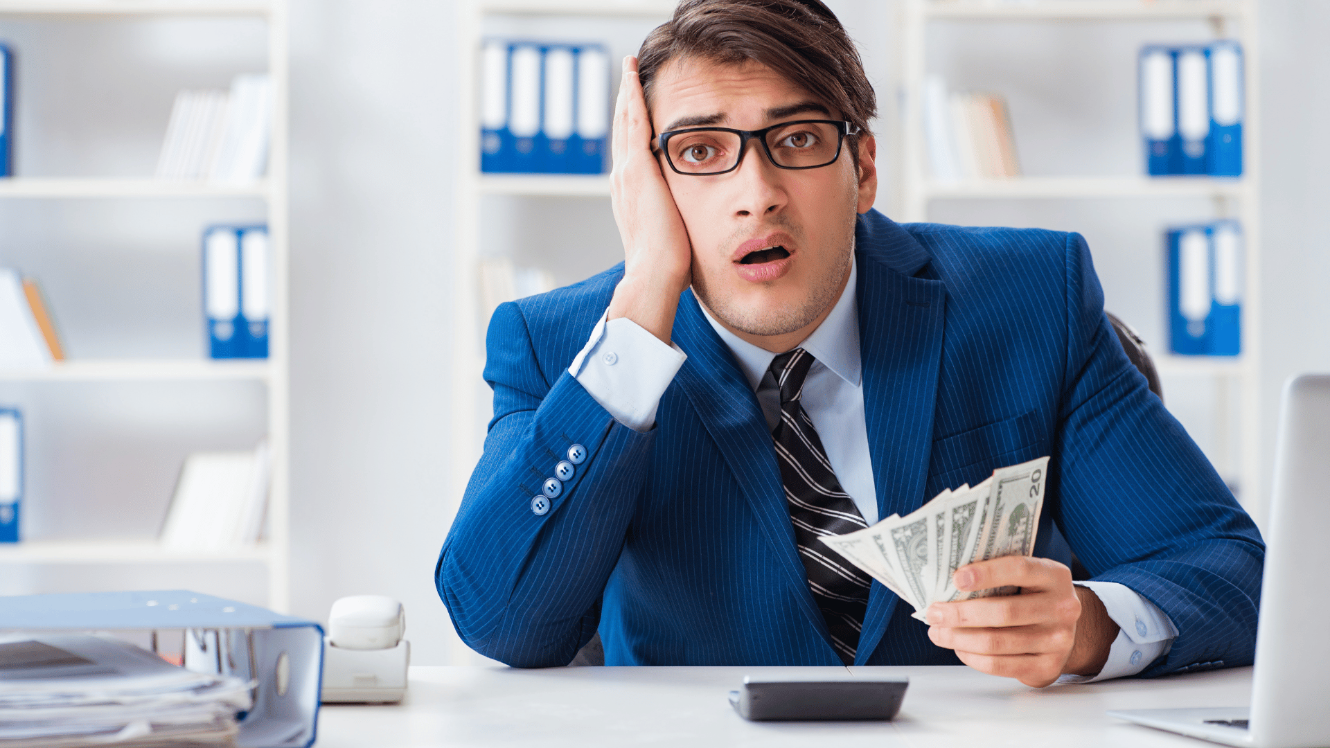 Man worrying with money Man worrying with money