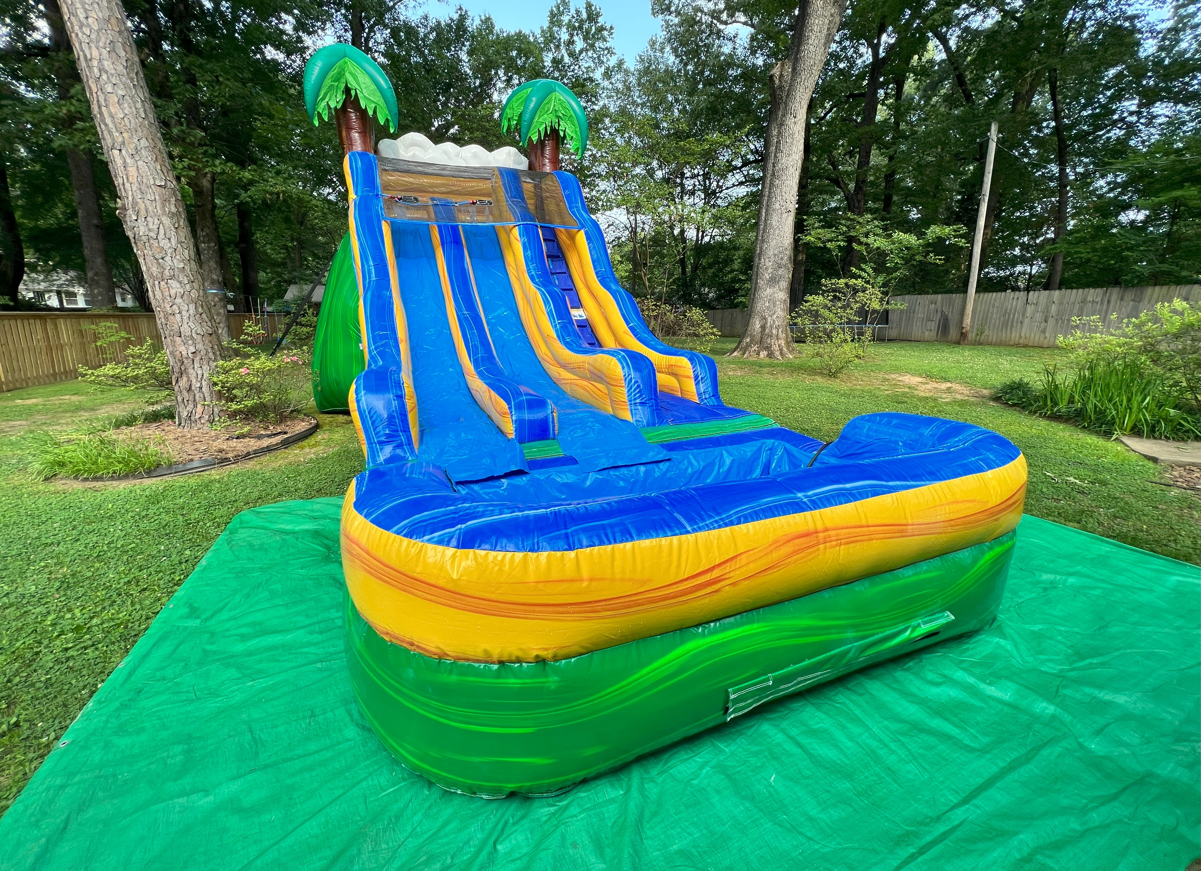 18' Tropical Dual Lane Water Slide