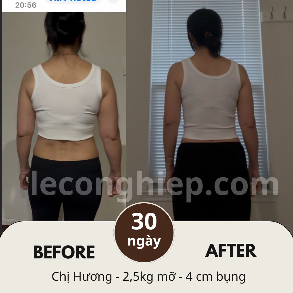 Hình ảnh phía sau của chị hương giảm 3kg trong 1 tháng Hình ảnh phía sau của chị hương giảm 3kg trong 1 tháng