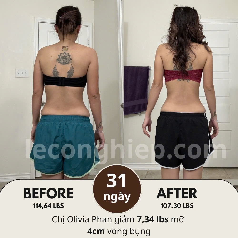 Vòng eo đồng hồ cát chị Olivia giảm 3,5kg trong 1 tháng với giảm mỡ hạnh phúc Vòng eo đồng hồ cát chị Olivia giảm 3,5kg trong 1 tháng với giảm mỡ hạnh phúc