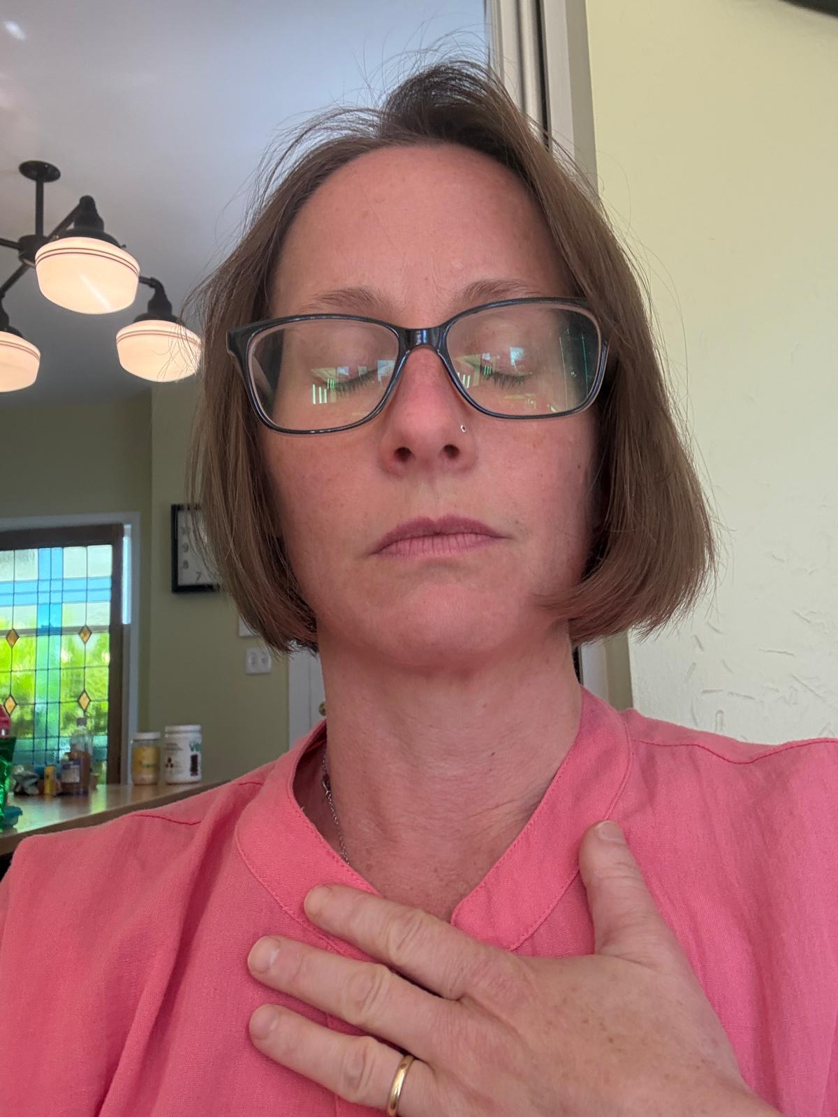 Dr. Tonia winchester nanaimo naturopathic doctor injection therapist taking a breath to calm down from her passion bitching about the western medical profession
