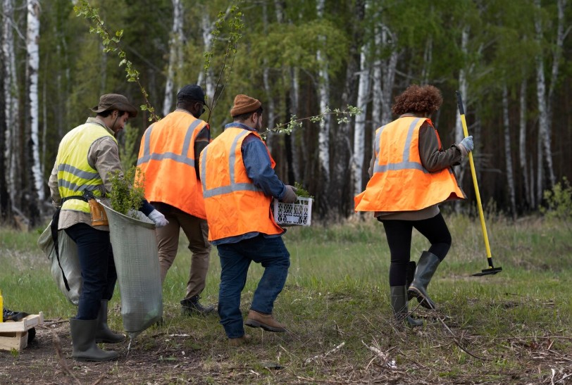 Reforestation done by voluntary group Reforestation done by voluntary group