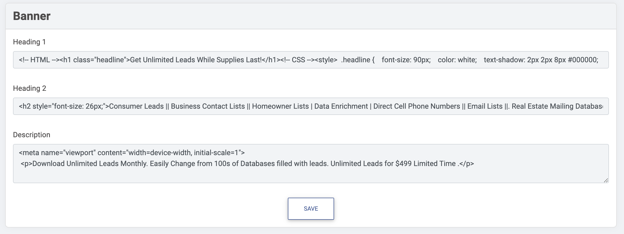Editing Data Marketplace Information