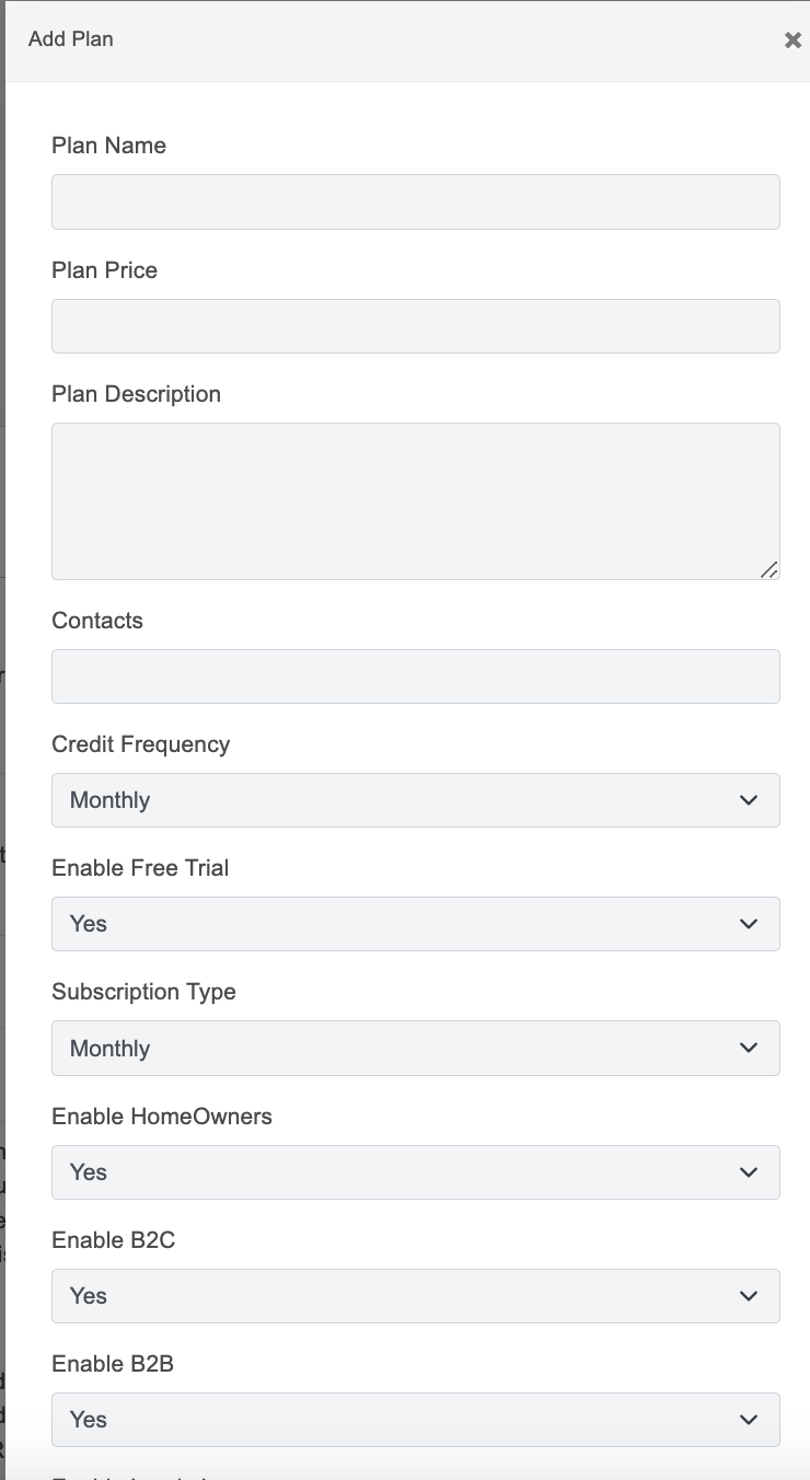 Setting Up Customer Plans