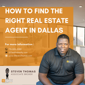 Confident Dallas real estate agent speaking with homeowners about selling and building a new home Confident Dallas real estate agent speaking with homeowners about selling and building a new home