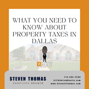A Dallas homeowner reviewing property tax documents with their real estate agent A Dallas homeowner reviewing property tax documents with their real estate agent