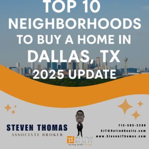 Aerial view of top Dallas neighborhoods including Lakewood, Preston Hollow, and Bishop Arts District with city skyline in the background Aerial view of top Dallas neighborhoods including Lakewood, Preston Hollow, and Bishop Arts District with city skyline in the background
