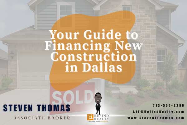 A newly built suburban home in Dallas with blue skies and a 'Sold' sign out front, symbolizing successful new construction financing. A newly built suburban home in Dallas with blue skies and a 'Sold' sign out front, symbolizing successful new construction financing.