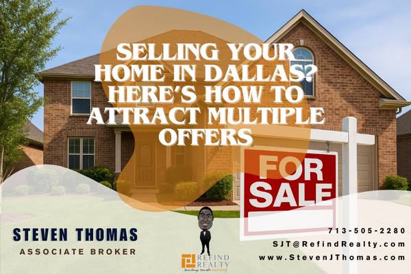 A modern single-family home in Dallas with a 'For Sale' sign and a beautifully maintained lawn, signaling a listing ready for strong buyer interest A modern single-family home in Dallas with a 'For Sale' sign and a beautifully maintained lawn, signaling a listing ready for strong buyer interest
