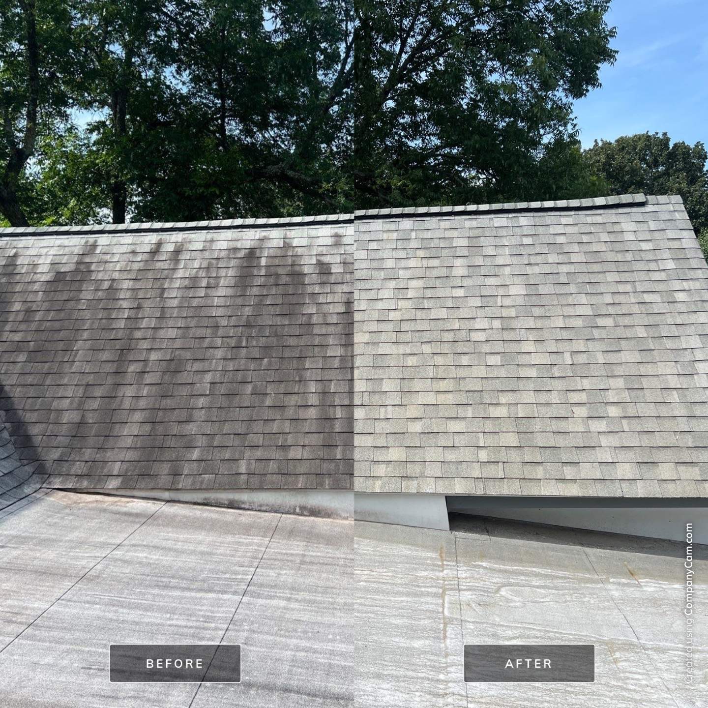 roof cleaning before and after Clayton ga