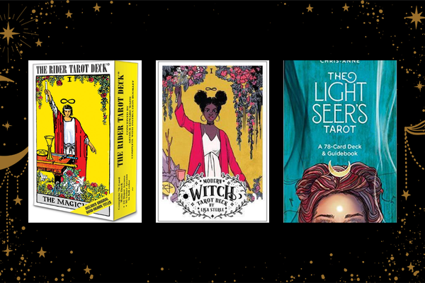 A side-by-side comparison of the Rider-Waite deck, The Modern Witch Tarot and The Light Seer's Tarot A side-by-side comparison of the Rider-Waite deck, The Modern Witch Tarot and The Light Seer's Tarot